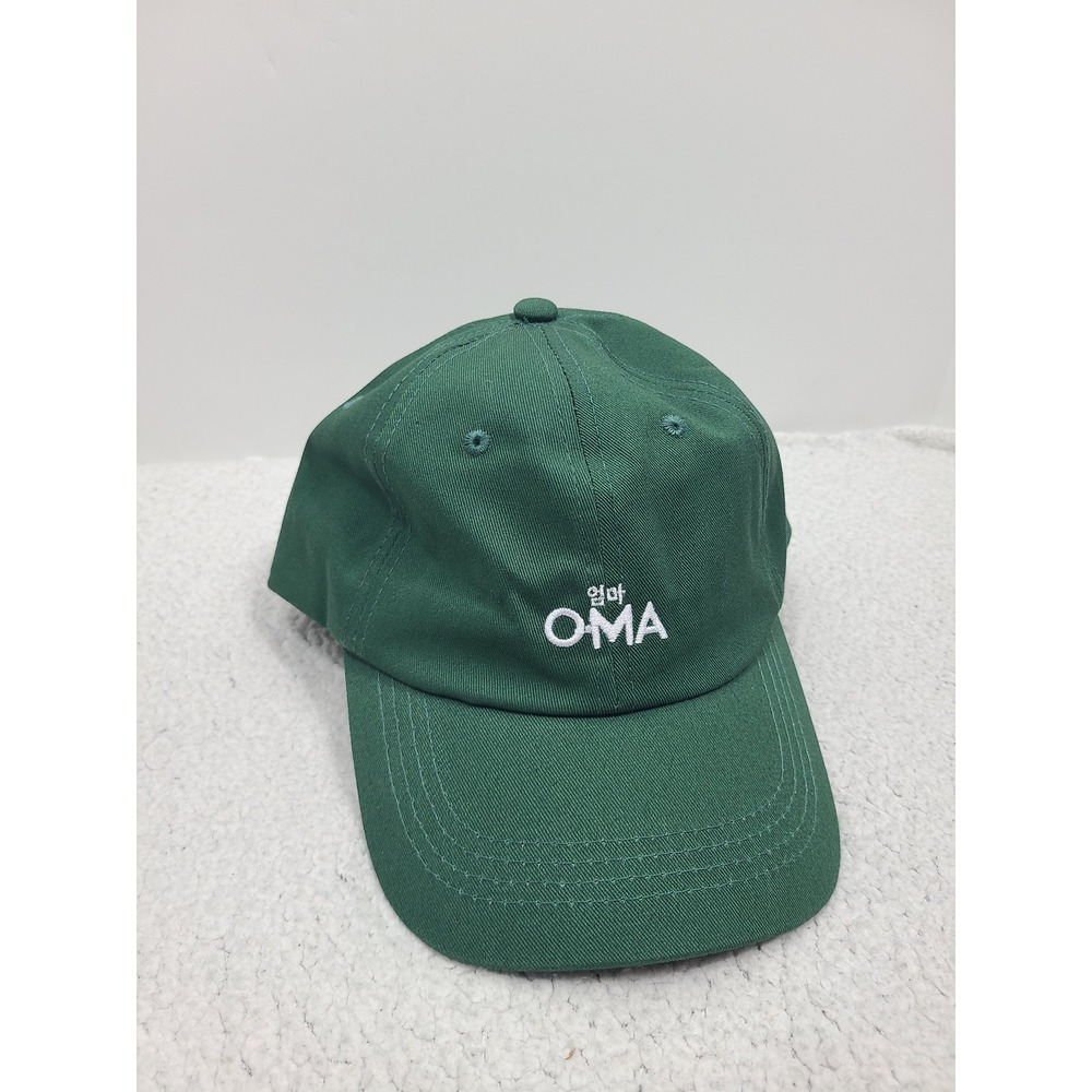 Green OMA Korean Mom Embroidered Dad Hat Adjustable Cotton Baseball Cap